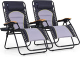 PHI VILLA XXL Oversized Padded Zero Gravity Chair Set of 2, Foldable Patio Recliner - Photo 1