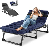 DoCred Heavy Duty Chaise Lounge Chair, Adjustable 5-Position Folding Chaise Lounge Chairs for Outside - Photo 1