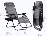 Nazhura Set of 2 Relaxing Recliners Patio Chairs Adjustable Steel Mesh Zero Gravity Lounge Chair Beach Chairs with - Photo 3