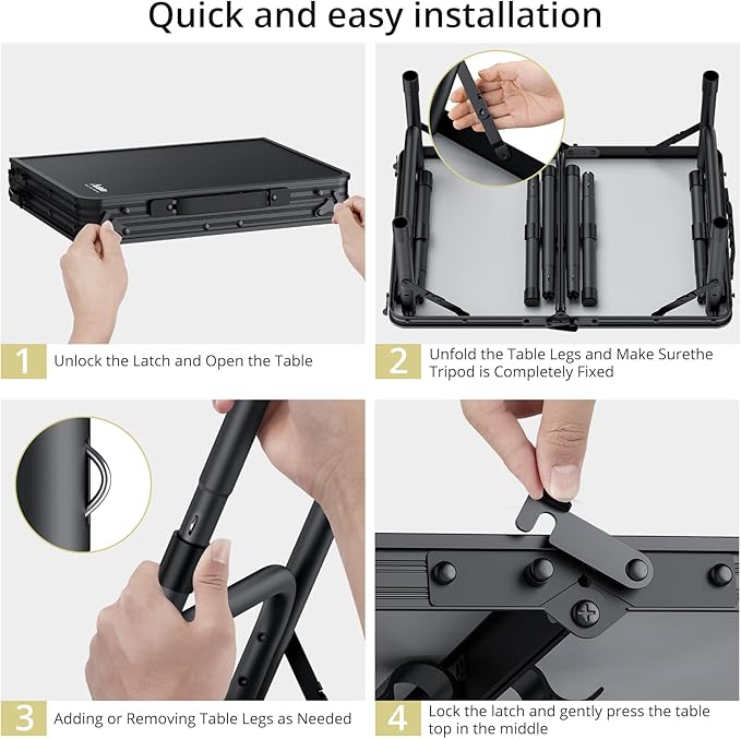 Anbte Folding Camping Table with Storage Net - Photo 9