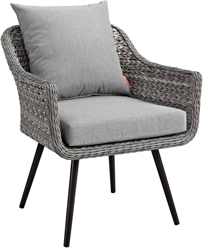 Modway EEI-3177-GRY-GRY-SET Endeavor 4 Piece Outdoor Patio Wicker Rattan Sectional Sofa Set, Gray - Photo 4