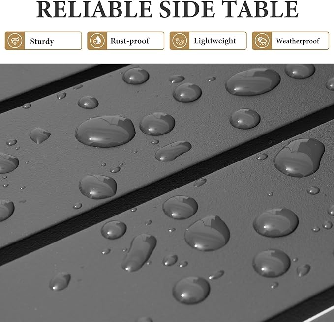 Crestlive Products Aluminum Outdoor Side Table Set of 2, Pool Lounge Chair Side Table - Photo 5