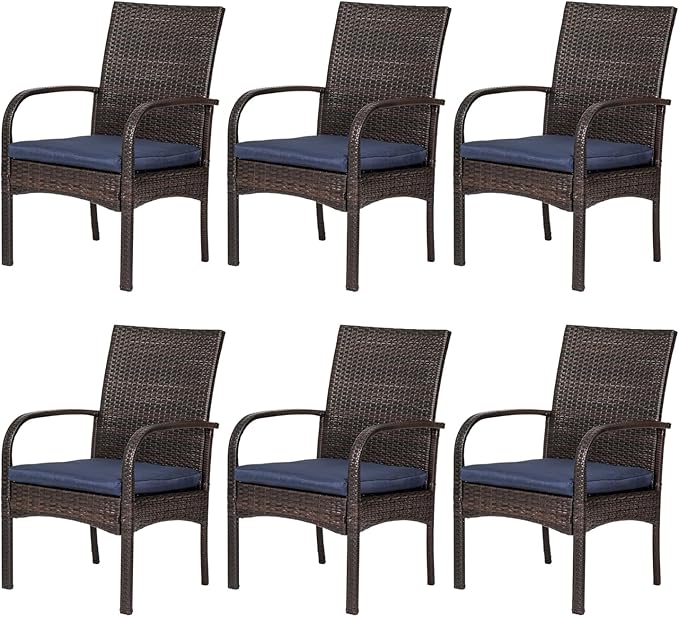 Outdoor Wicker Rattan Chairs Patio Furniture Sets with Cushions, 350lbs Capacity, All-Weather Rattan Sofa Set for Garden - Photo 1