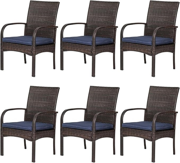 Outdoor Wicker Rattan Chairs Patio Furniture Sets with Cushions, 350lbs Capacity, All-Weather Rattan Sofa Set for Garden - Photo 1