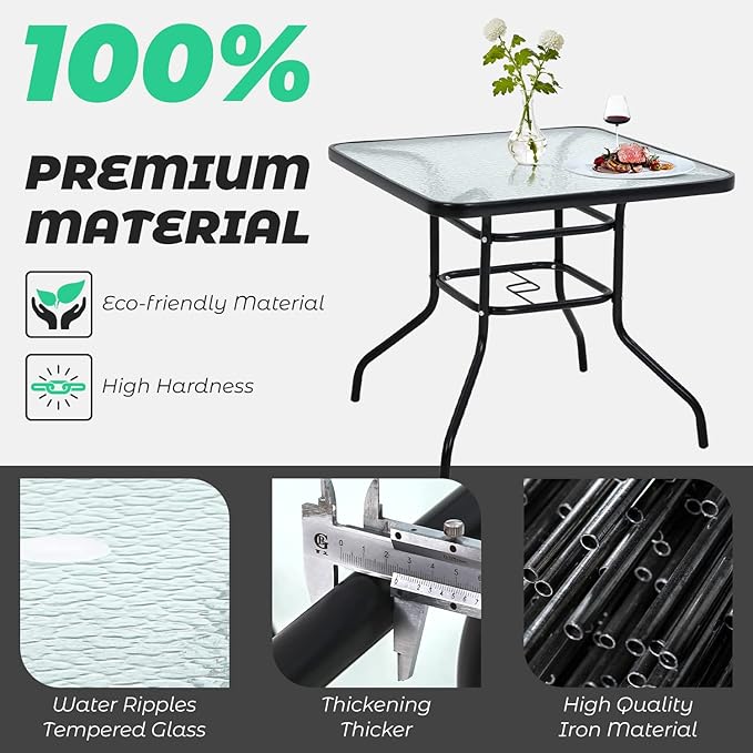 Patio Table Patio Dining Table Bistro Table Rectangular Furniture Outdoor Patio Coffee Small Balcony End Outside - Photo 6