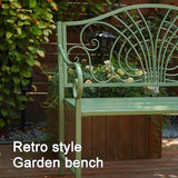 Bench Outdoor Patio Bench Garden Metal Bench with Backrest and Armrests Porch Bench for Yard Porch Balcony Poolside - Photo 4