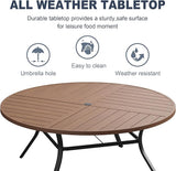VICLLAX 60" Round Patio Dining Table for 8-10 - Photo 4