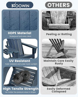 FOOWIN Folding Adirondack Chair Set of 2, HDPE Adirondack Chairs with Cup Holder - Photo 4