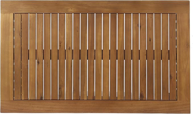 Merax Outdoor Acacia Wood Coffee Table, All-Weather Patio Tables for Outside, Backyard, Porch, Garden, Balcony, Poolside, Brown + Antique Bronze
