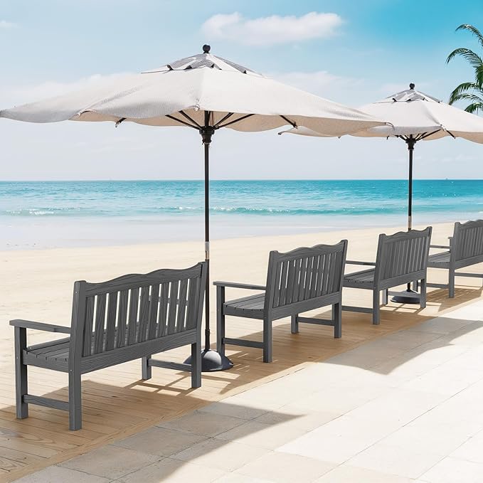 Stoog Outdoor Bench, 2-Person Garden Benches for Outdoors, Waterproof HIPS Patio Bench with 800 lbs Weight Capacity - Photo 8