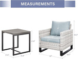 Wicker Outdoor Patio Chairs Set - 3 Piece Rattan Patio Furniture Bistro Chairs Set with Waterproof Wicker - Photo 2