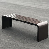 Garden Bench, Outdoor Patio Backless Bench, Metal Garden Benches, All-Weather Park Bench for Garden, Porch - Photo 6