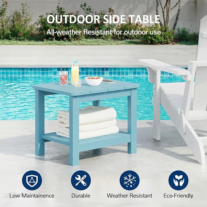 Patio Chairs Set, 3 Pieces Weatherproof HIPS Outdoor Furniture - Photo 8