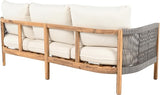 Christopher Knight Home Havets 77"W Outdoor 3 Seater Sofa, 6" Thick Cushion Couch, Acacia Wood Bench Sofa - Photo 8