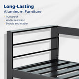 Wisteria Lane Patio Furniture Aluminum Loveseat, All-Weather Outdoor 2 Seats Sofa Couch - Photo 3