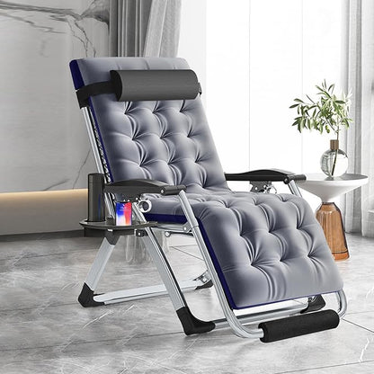 Slsy Zero Gravity Chair Oversized XL, Reclining Lounge Chair with Removable Cushion & Tray for Indoor and Outdoor, Patio Recliner Folding Reclining Chair