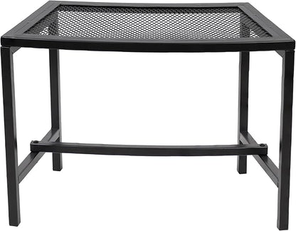 Sunnydaze Mesh Outdoor Curved Bench - Metal Patio Bench Set - Heavy-Duty Outdoor Seats for Backyard or Fire Pit - Black - Set of 4