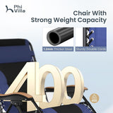 PHI VILLA XXL Oversized Padded Zero Gravity Chair Set of 2, Foldable Patio Recliner - Photo 4