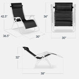 Best Choice Products Set of 2 Extra Wide Adjustable Steel Mesh Zero Gravity Lounge Chair Recliners w/Pillows and Cup - Photo 3