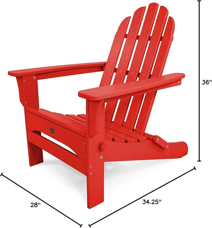 Trex Outdoor Furniture TXA53SR Cape Cod Folding Adirondack Chair, Sunset Red