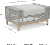 Signature Design by Ashley Seton Creek Casual Nuvella Weather Resistant Fabric Outdoor Ottoman with Cushion - Photo 3