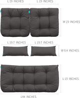 QILLOWAY Outdoor Patio Wicker Seat Cushions Group Loveseat/Two U-Shape/Two Lumbar Pillows for Patio Furniture - Photo 2