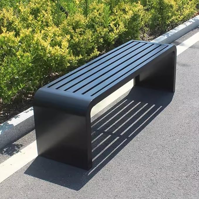 Outdoor Bench, Metal Garden Bench, Park Bench, Weatherproof Bench with Metal Frame, for Gardens, Balconies and Terraces (Color : B, Size : 120cm)