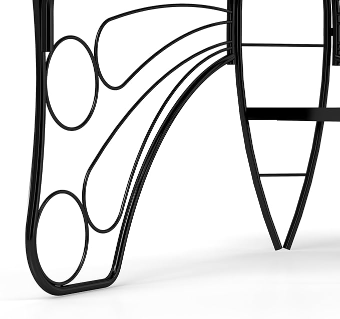 Modern Butterfly Cast Metal Garden Bench Outdoor Bench Patio Seat Park Bench Outdoor Seating for Garden Yard Park Entryway Easy to Assemble and Move 37''×18.9''×42.52''