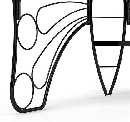 Modern Butterfly Cast Metal Garden Bench Outdoor Bench Patio Seat Park Bench Outdoor Seating for Garden Yard Park Entryway Easy to Assemble and Move 37''×18.9''×42.52''