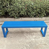 Metal Garden Benches, Backless Locker Room Bench, Multifunctional Long Bench with Steel Frame - Photo 1