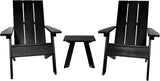 Highwood Italica Modern Adirondack 3pc Set, Includes 2 Adirondack Chairs and One Side Table, Black - Photo 1