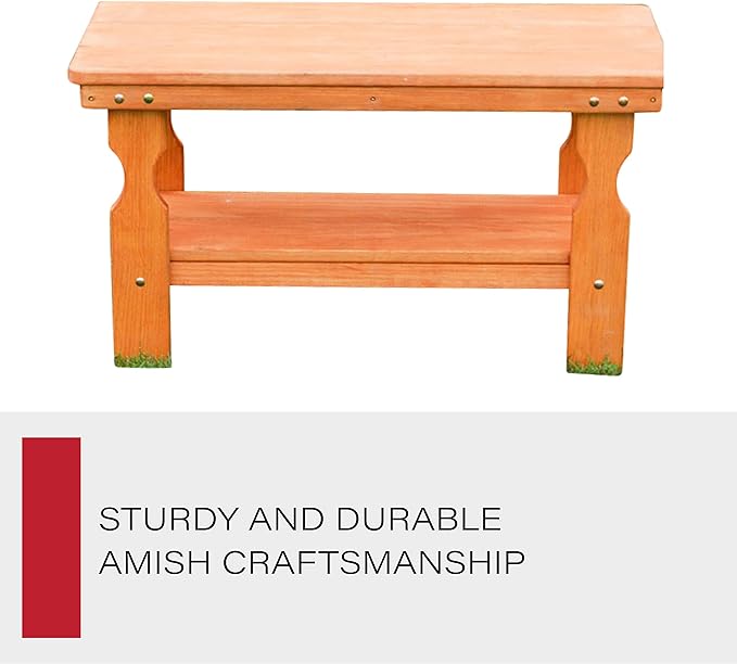 Amish Casual Heavy Duty Pressure Treated Wood Coffee Table in Cedar Stain - Crafted from Solid Pine by Amish Craftsmen in The USA