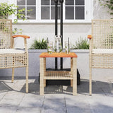 Beige Poly Rattan Garden Table with UV-Resistant Materials, Modern Outdoor Coffee Table for Patio and Balcony - Photo 4
