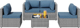 SUNLEI 5 Piece Patio Furniture Sets, Low Back All-Weather Rattan Sectional Sofa with Tea Table&Washable Couch Cushions - Photo 6