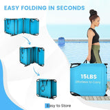 GYMAX Tanning Chair, 330lbs Beach Lounge Chair with Face Hole, Washable Pillow & Carry Strap - Photo 6