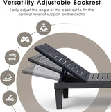 Outdoor Chaise Lounge Chair – 5-Position Adjustable Backrest, Waterproof Resin Wicker Sun Lounger for Pool, Patio - Photo 4