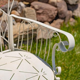 Zaer Ltd. Vintage Style Metal Patio Furniture with Heart Design Accents, Outdoor/Indoor Decor (Distressed White - Photo 5