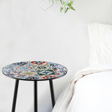 1 Pack Metal Outdoor Side Table Small Outside Round End Table for Patio Modern Accent Garden Corner Table for Small - Photo 2