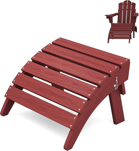 KINGYES Folding HDPE Adirondack Chairs Ottoman