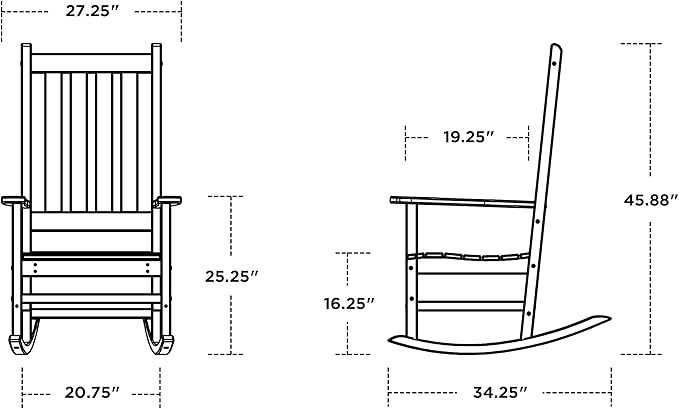 POLYWOOD® Vineyard Porch Rocking Chair (White)