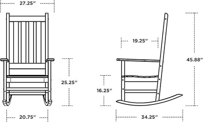 POLYWOOD® Vineyard Porch Rocking Chair (Mahogany)