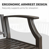 Grand patio 52" Farmhouse Outdoor Bench, Garden Benches with Anti-Rust Aluminum Powder Coated Frame - Photo 6