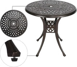 YUSING 31" Outdoor Dining Table, Patio Cast Aluminum Table, Furniture Set - Photo 4