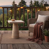 Faux Stone Side Table Square End Table, Patio Small Drink Table for Small Spaces - Photo 1
