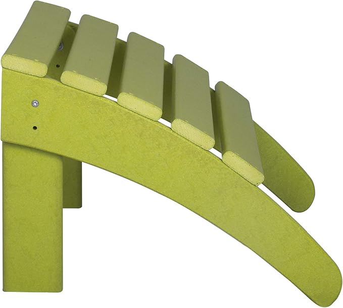 WestinTrends Outdoor Patio Adirondack Ottoman Foot Rest, All Weather Poly Lumber Foot Stool for Adirondack Chair, Widely Used for Outside Porch Pool Lawn Backyard, Lime