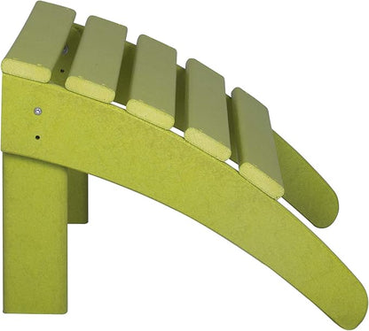 WestinTrends Outdoor Patio Adirondack Ottoman Foot Rest, All Weather Poly Lumber Foot Stool for Adirondack Chair, Widely Used for Outside Porch Pool Lawn Backyard, Lime