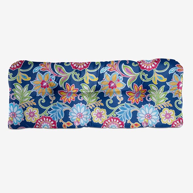 BrylaneHome Tufted Bench Cushion - 45.5" L x 19" W x 3" H- Patio & Outdoor - Water, Stain & Fade Resistant - Granada