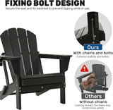 Domi Folding Adirondack Chairs Set of 2, HDPE Adirondack Chair with Cup Holder - Photo 6
