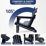 4 Chairs & 2 Tables Folding Adirondack Chair Set with Table – HDPE Weatherproof Outdoor Patio Chairs with Reclining - Photo 7