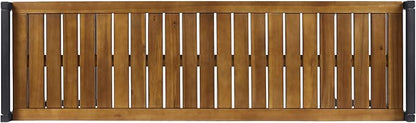 Christopher Knight Home Noel Outdoor Industrial Acacia Wood and Iron Bench, Teak Finish/Black Metal